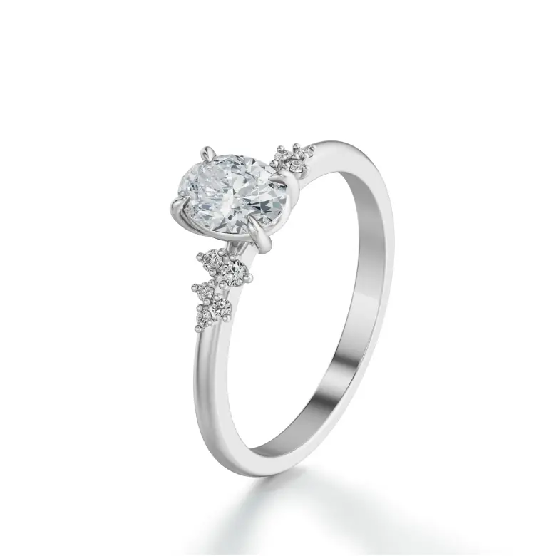 Pierścionek owalny diament białe złoto 0.60 ct. SBPZ_053